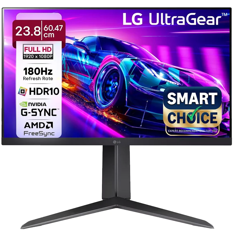 LG 24GS65F 60.47cm (23.8 Inch) UltraGear FHD (1920x1080) IPS Gaming Monitor with 180Hz, 1ms (GtG), HDR10, NVIDIA G-SYNC Compatible, AMD FreeSync, HDMI, Tilt/Height/Pivot Adjustable, Anti-Glare (Black) - Historical Price Reference India