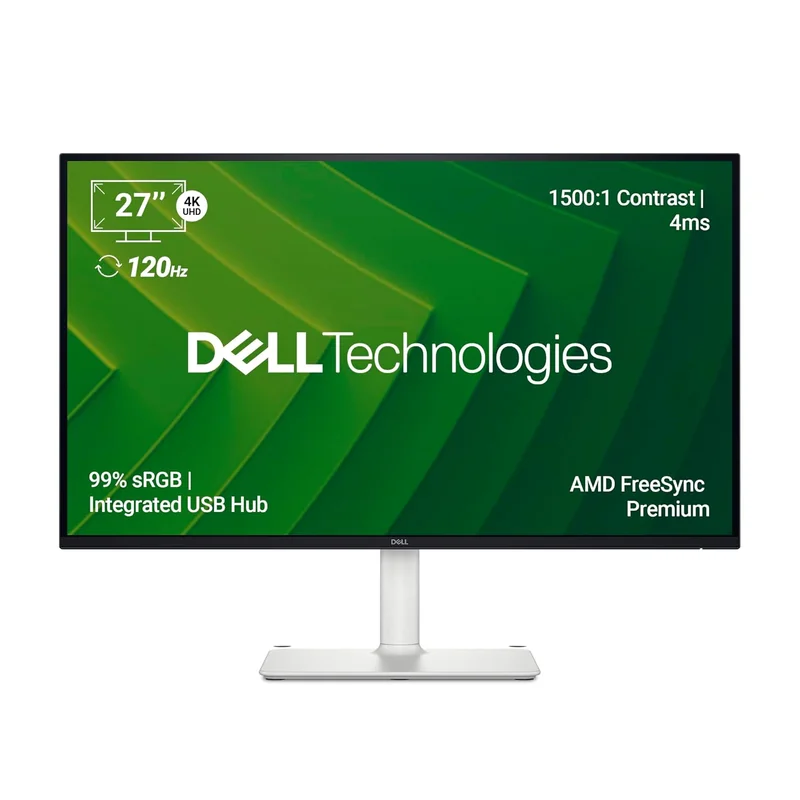Dell S2725QC 27" 4K (3840 * 2160) USB-C Monitor|Titan Grey|IPS 120Hz| 350 cd/m2 |4 ms, Contrast 1,500:1| Tilt, Height, Pivot & Swivel|Ports: 2X HDMI| 2 * 5W Speakers|99% SRGB |AMD Freesync Premium - Historical Price Reference India