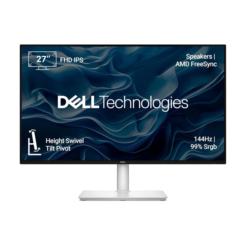 Dell S2725HSM 27"/68.58cm FHD Monitor|Ash White|144Hz Refresh|99% Srgb, 300 cd/m2 Brightness|IPS Panel, 1ms|Contrast 1500:1, 2xHDMI, Built-in 3W Dual Speakers, Warranty 3 Years, Ergonomic|AMD FreeSync - Historical Price Reference India