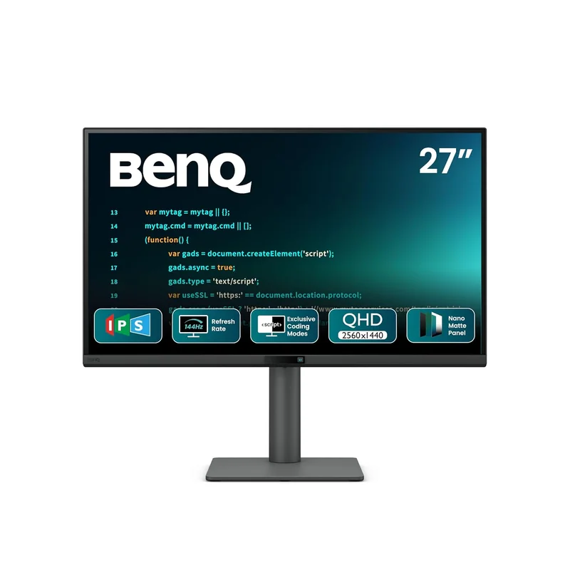 BenQ RD270Q 27" (68.58 cm) 2K 144Hz IPS QHD 2560x1440 Programming Monitor,Coding Hotkey,USB-C(65W PD),HDMI & DP,Coding Modes,Height/Tilt/Pivot Adjustable,HDR10,99% sRGB, 2Wx2 Speakers, AMD FreeSync - Historical Price Reference India
