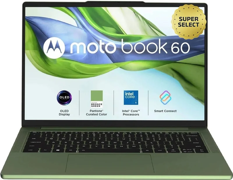 MOTOROLA Motobook 60 Full Metal WUXGA OLED (i5 14th Gen) Intel Core 5 210H - (16 GB/512 GB SSD/Windows 11 Home) 14IRH10R Thin and Light Laptop - Best price drop in India
